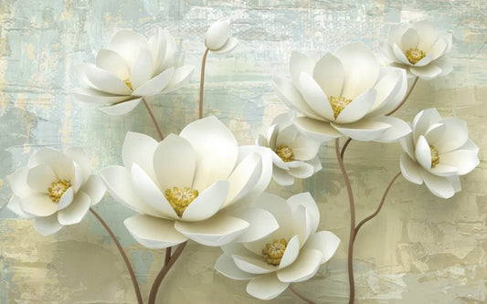 Beige flowers 3D