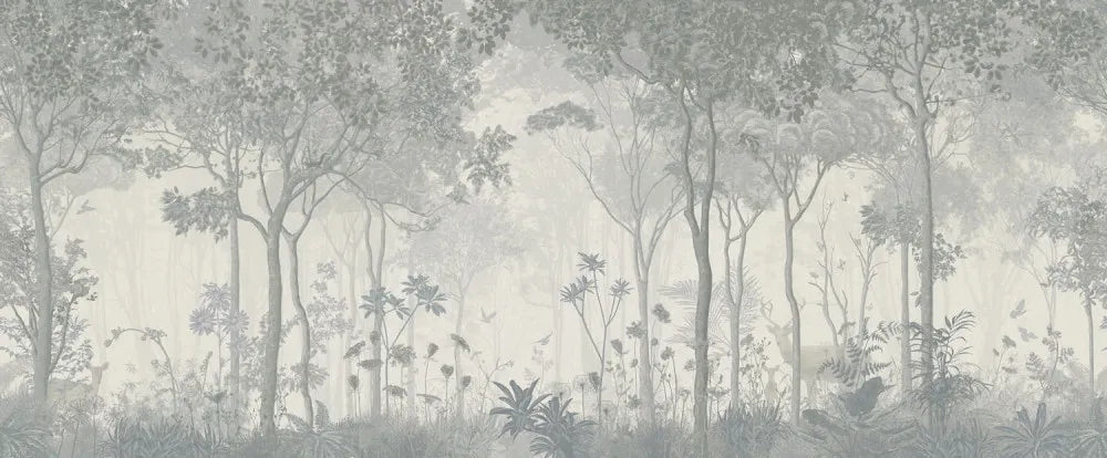 Foggy forest in the morning
