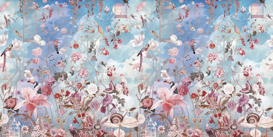 Birds in the beautiful garden
