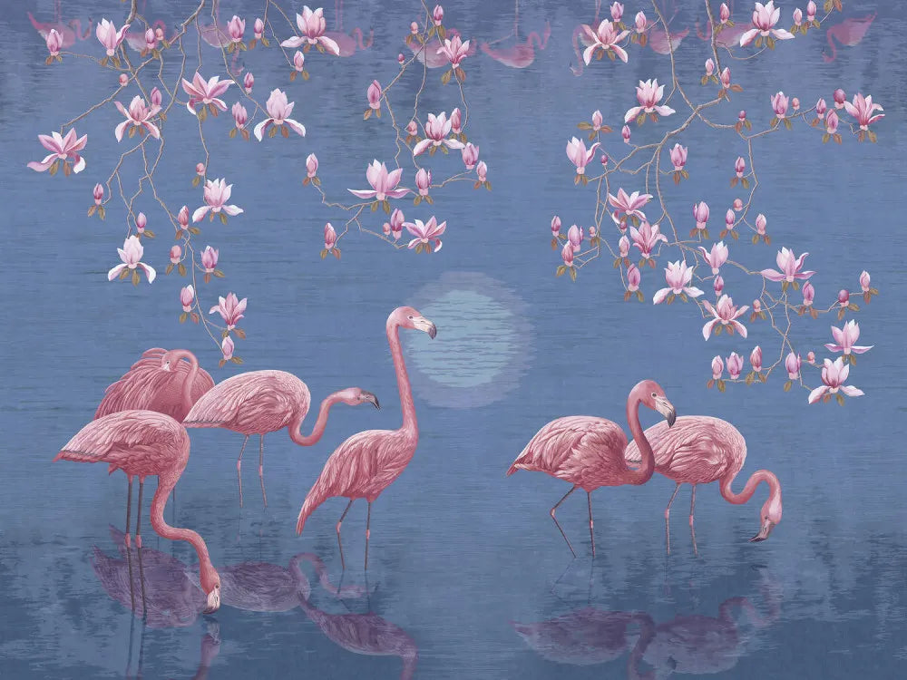 Flamingos on the river
