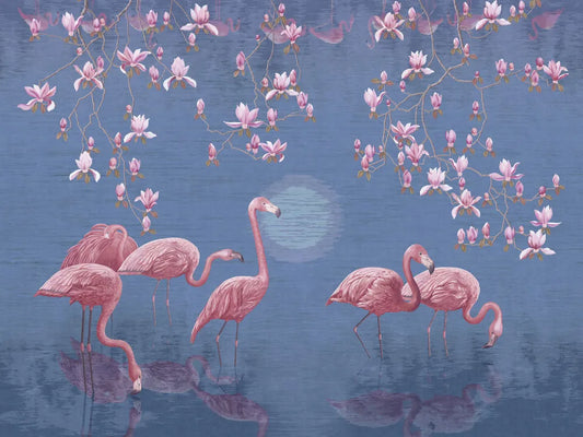 Flamingos on the river
