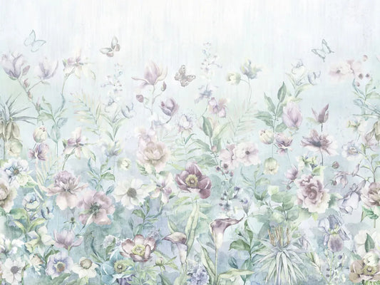 Spring flowers field