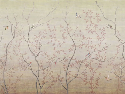 Birds on the branches at dawn