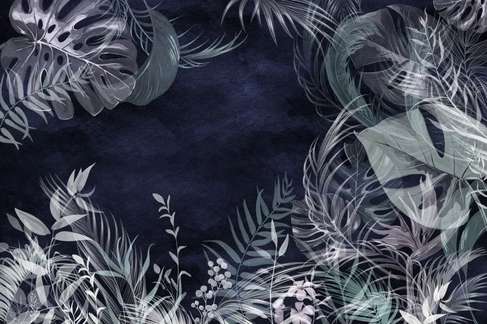 Tropical leaves in the night