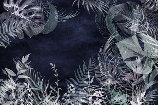 Tropical leaves in the night