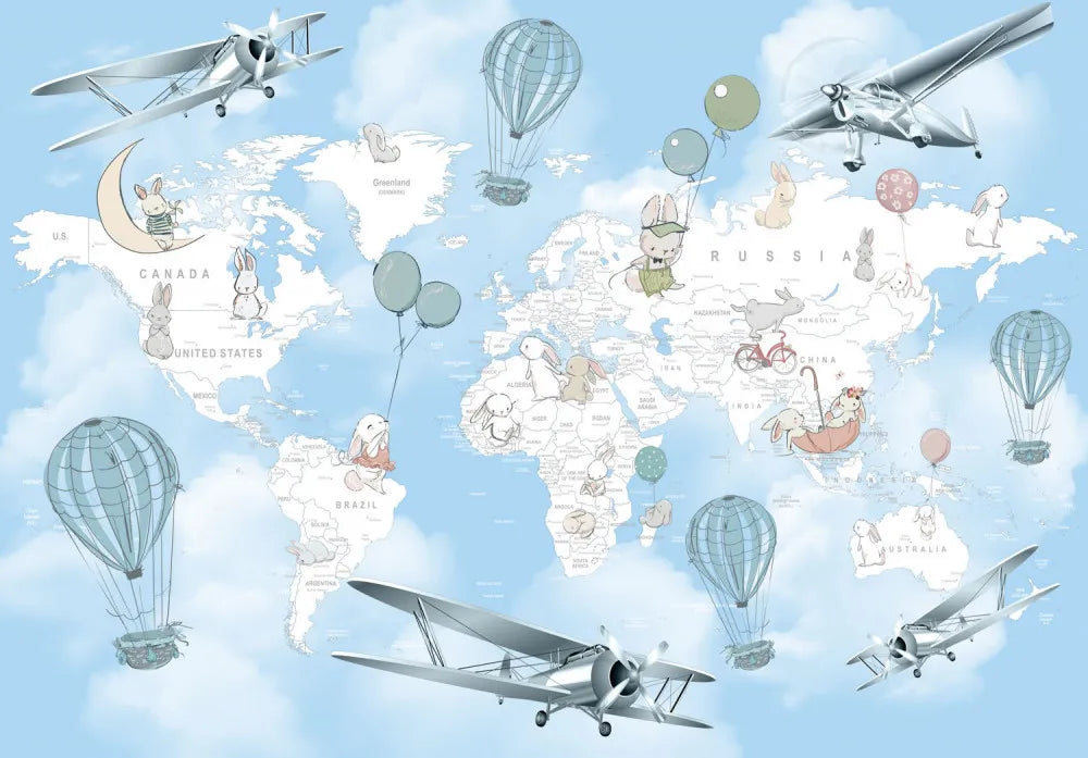 Children's map with the planes