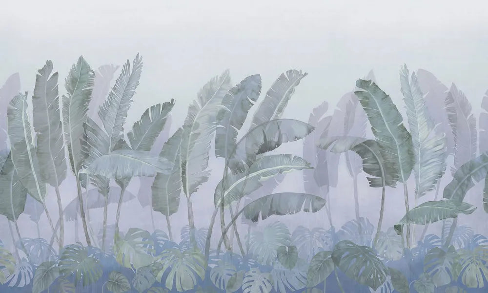 Tropical leaves at sunset