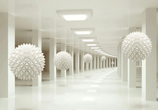 Abstract sphere in the corridor