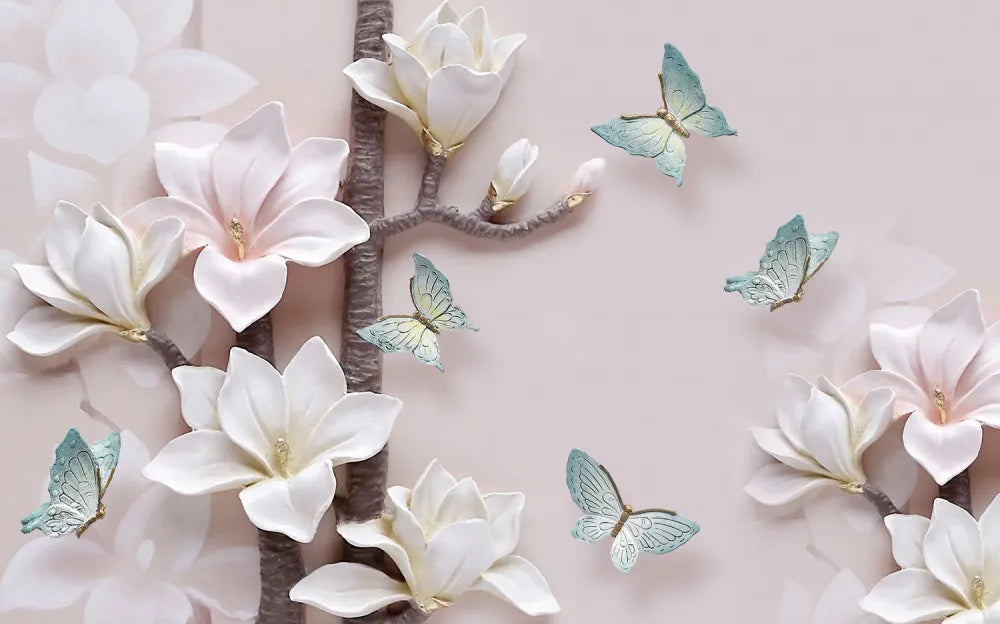 The bas-relief Magnolia and butterflies