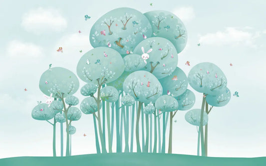 Birds and bunnies in the trees