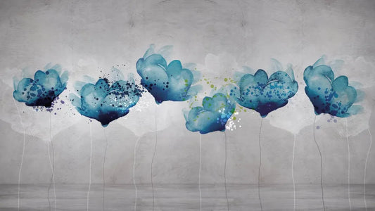 The floral print on the wall