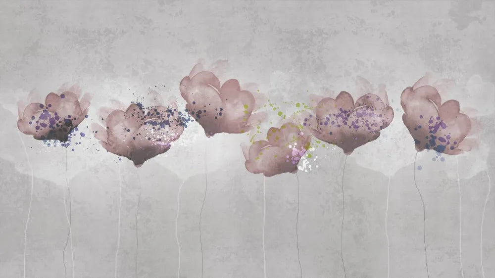The floral print on the wall