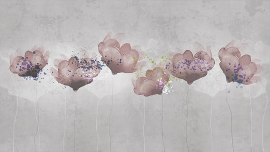 The floral print on the wall