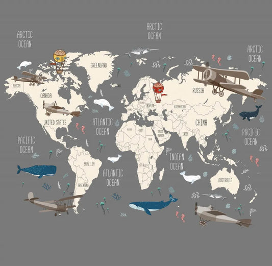 The map on gray background