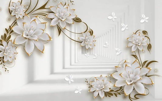 Golden flowers in the hallway