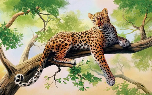 Leopard on the tree pattern