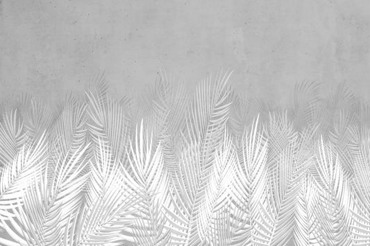 Palm leaves and concrete