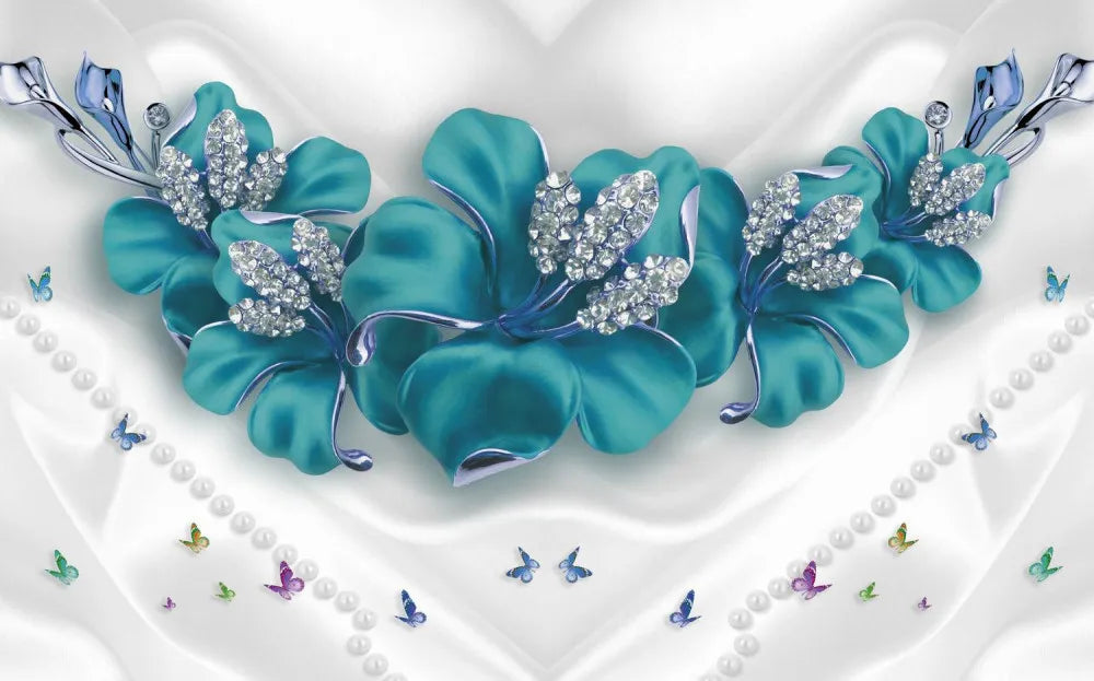 Precious flowers on the fabric 3D