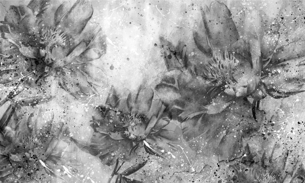 Grunge flowers grey loft