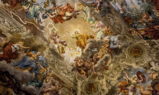 Scenic mural on the wall