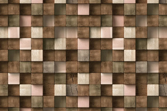 Cubes of wood 3D