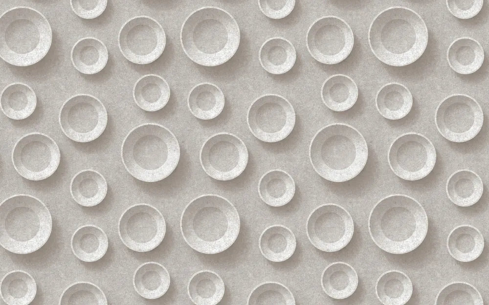 Voluminous beige rings 3D