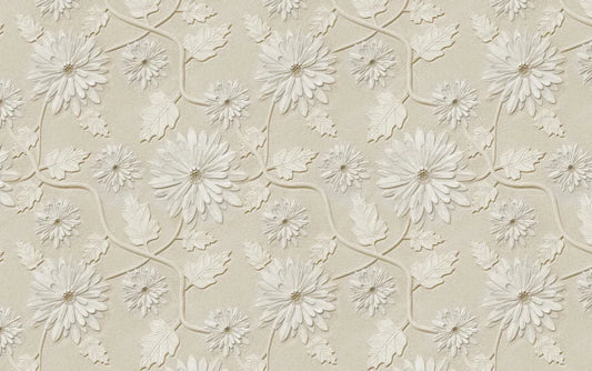 Voluminous beige flowers 3D