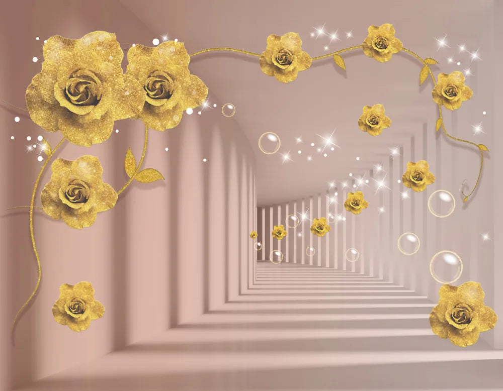 Golden rose 3D tunnel