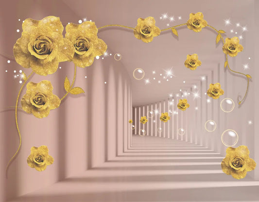 Golden rose 3D tunnel