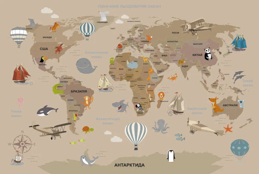 Children's map on Ukrainian