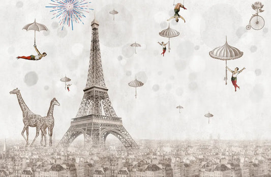 Eiffel tower and acrobats