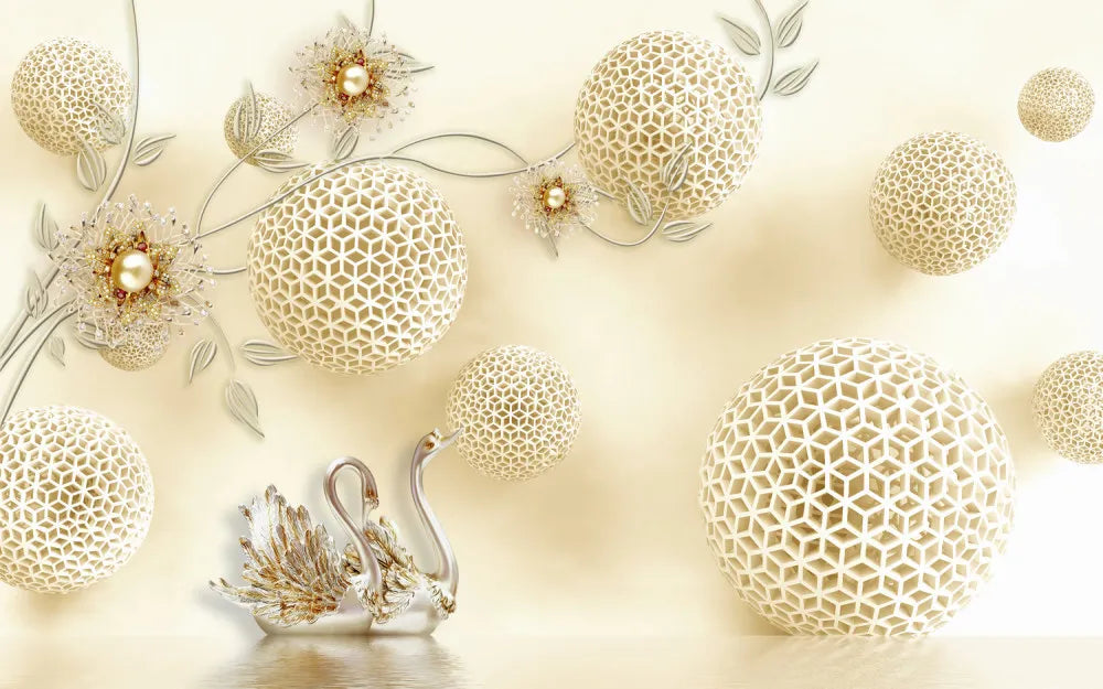 Spheres and gold jewelry