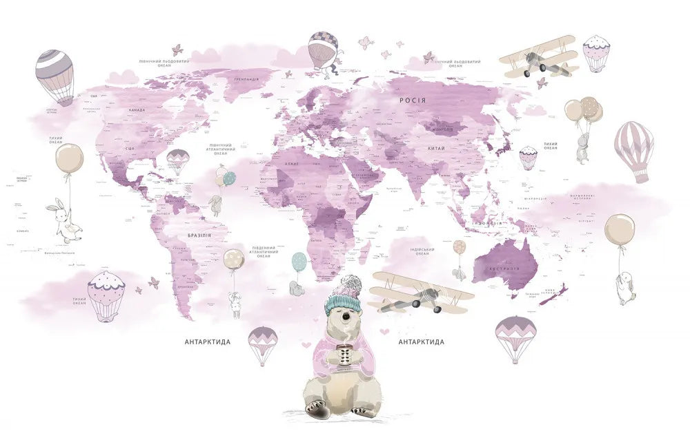 Children's map on Ukrainian