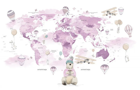 Children's map on Ukrainian