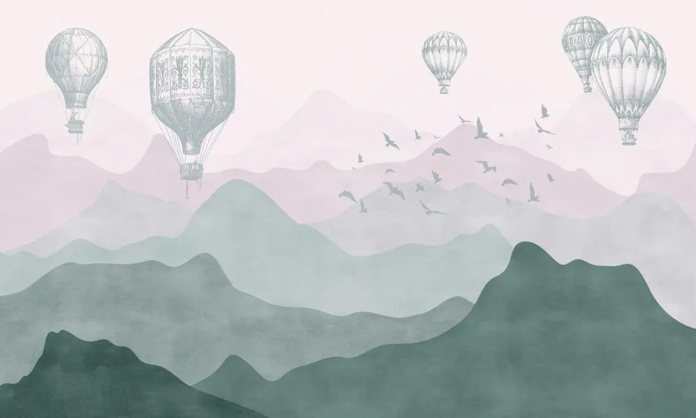 Balloons in the mountains