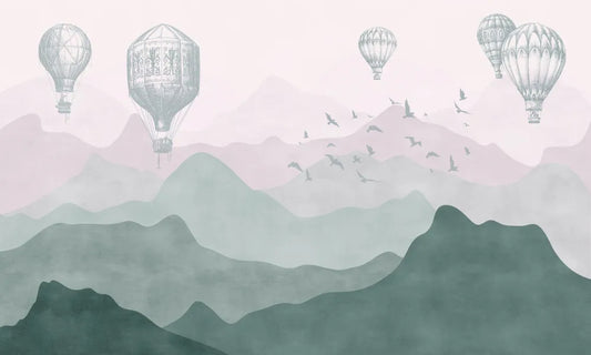 Balloons in the mountains