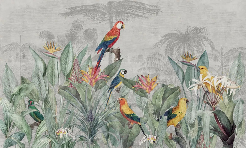 Parrots in the tropics