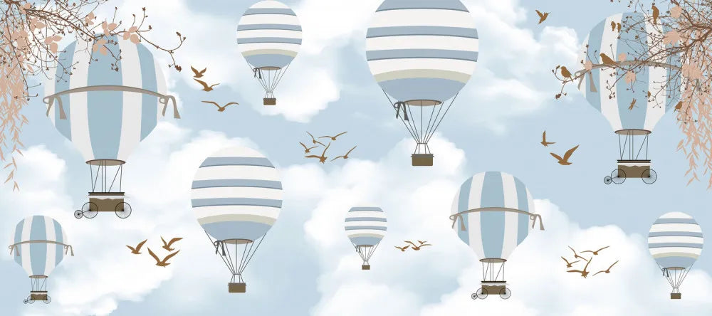 Balloons in the clouds