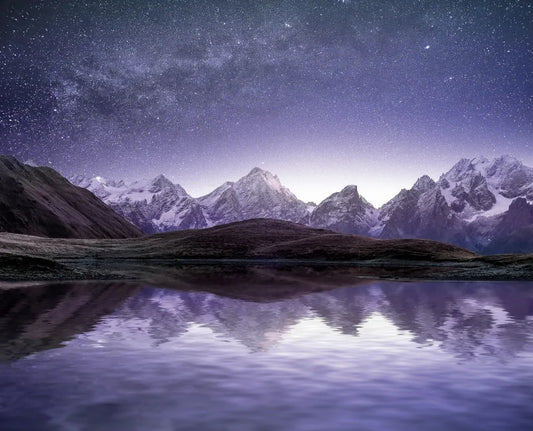 Starry sky over the mountains