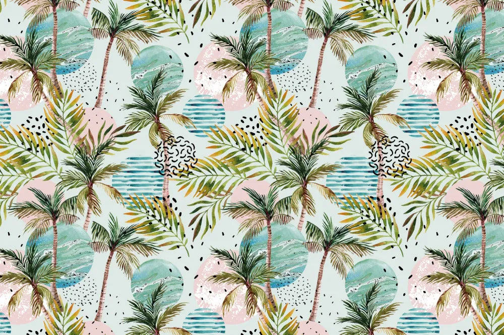 Palm trees and leaves