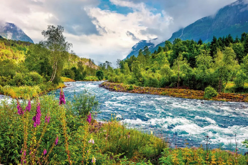 Stormy mountain river