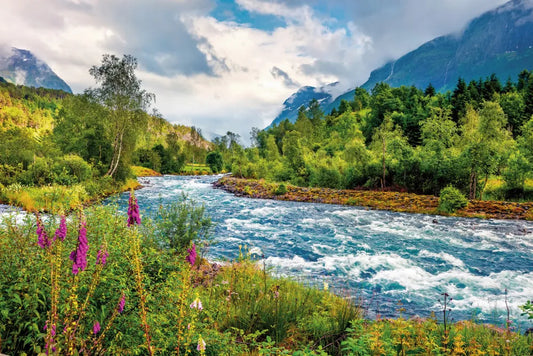 Stormy mountain river