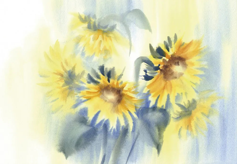 Sunflowers, watercolor