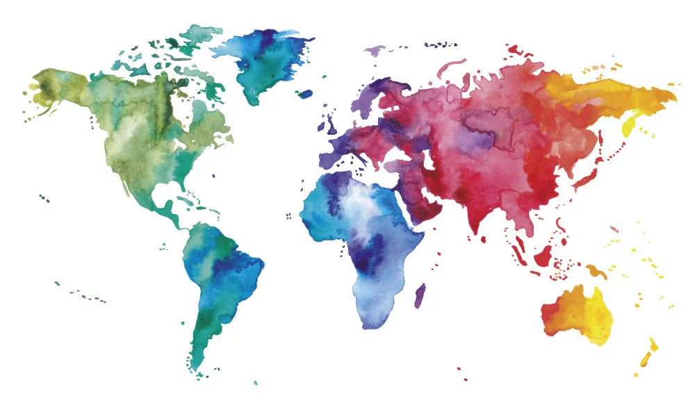 World map watercolor