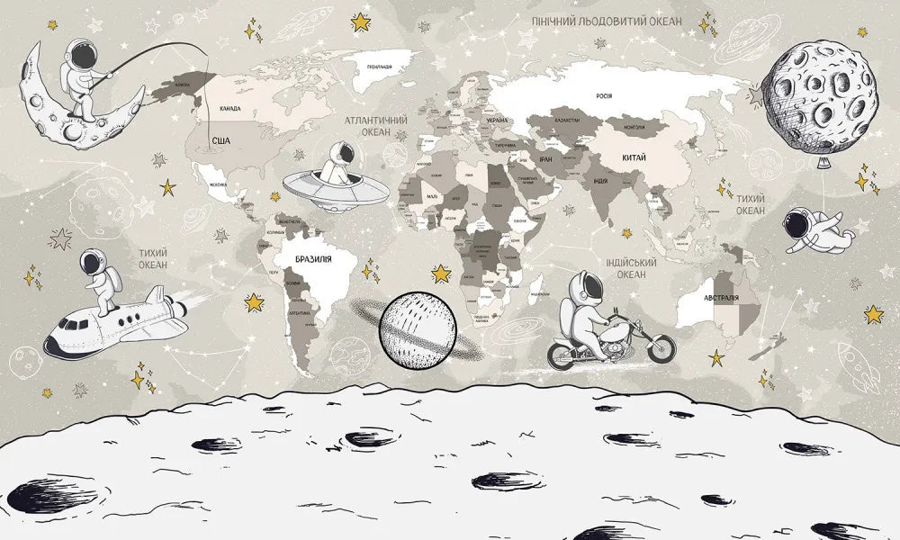 Bright space map, UKRAINIAN