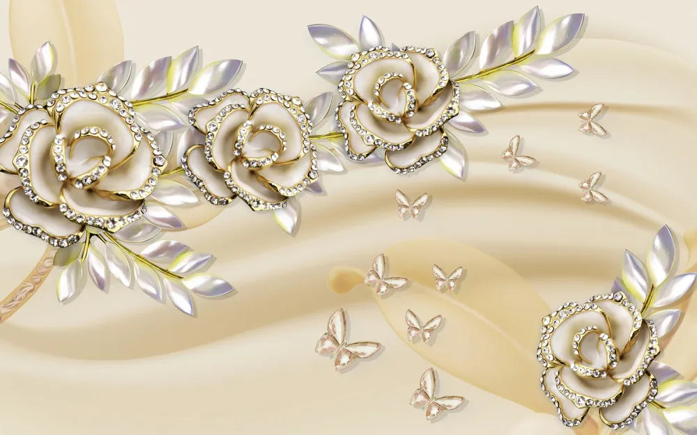 Precious flowers and butterflies