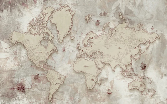 Vintage world map 3D