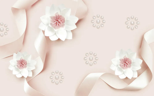 Flowers in pink ribbons
