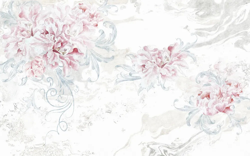 Delicate flowers on marble
