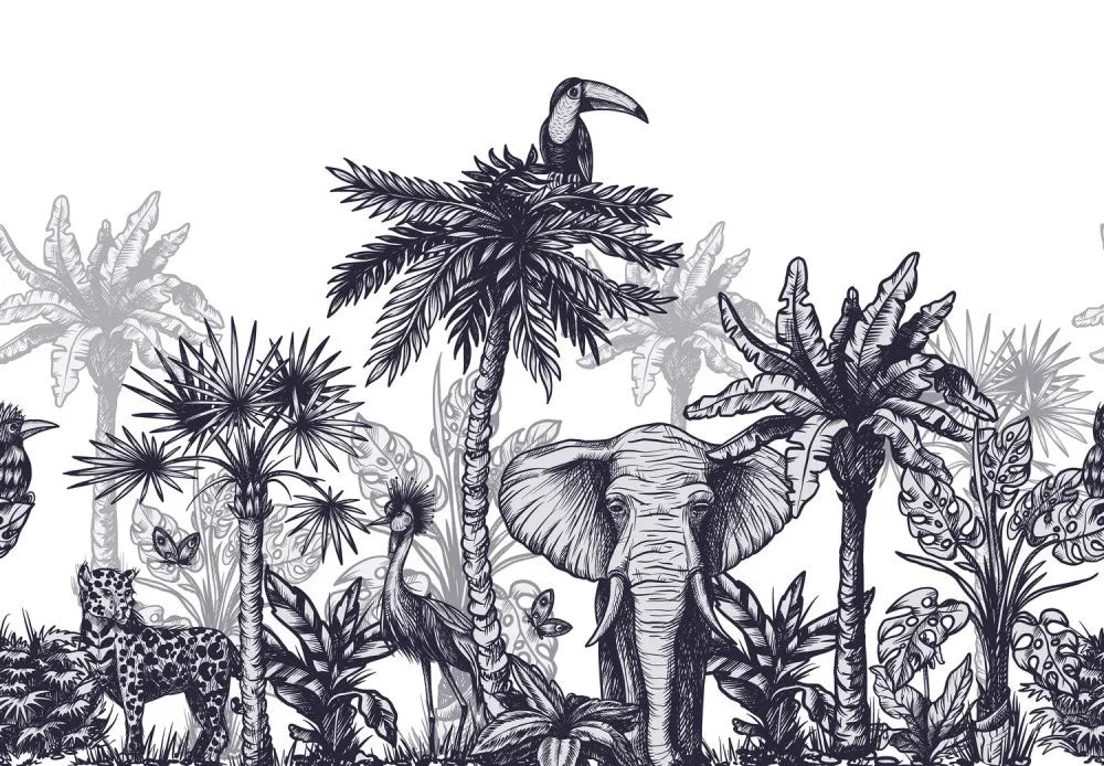 Wild animals in rainforest